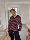 Nova polo with stripes - Red/white/black
