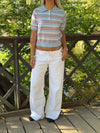 Luca polo with stripes - Blue/red/white