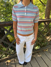 Luca polo with stripes - Blue/red/white