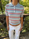 Luca polo with stripes - Blue/red/white