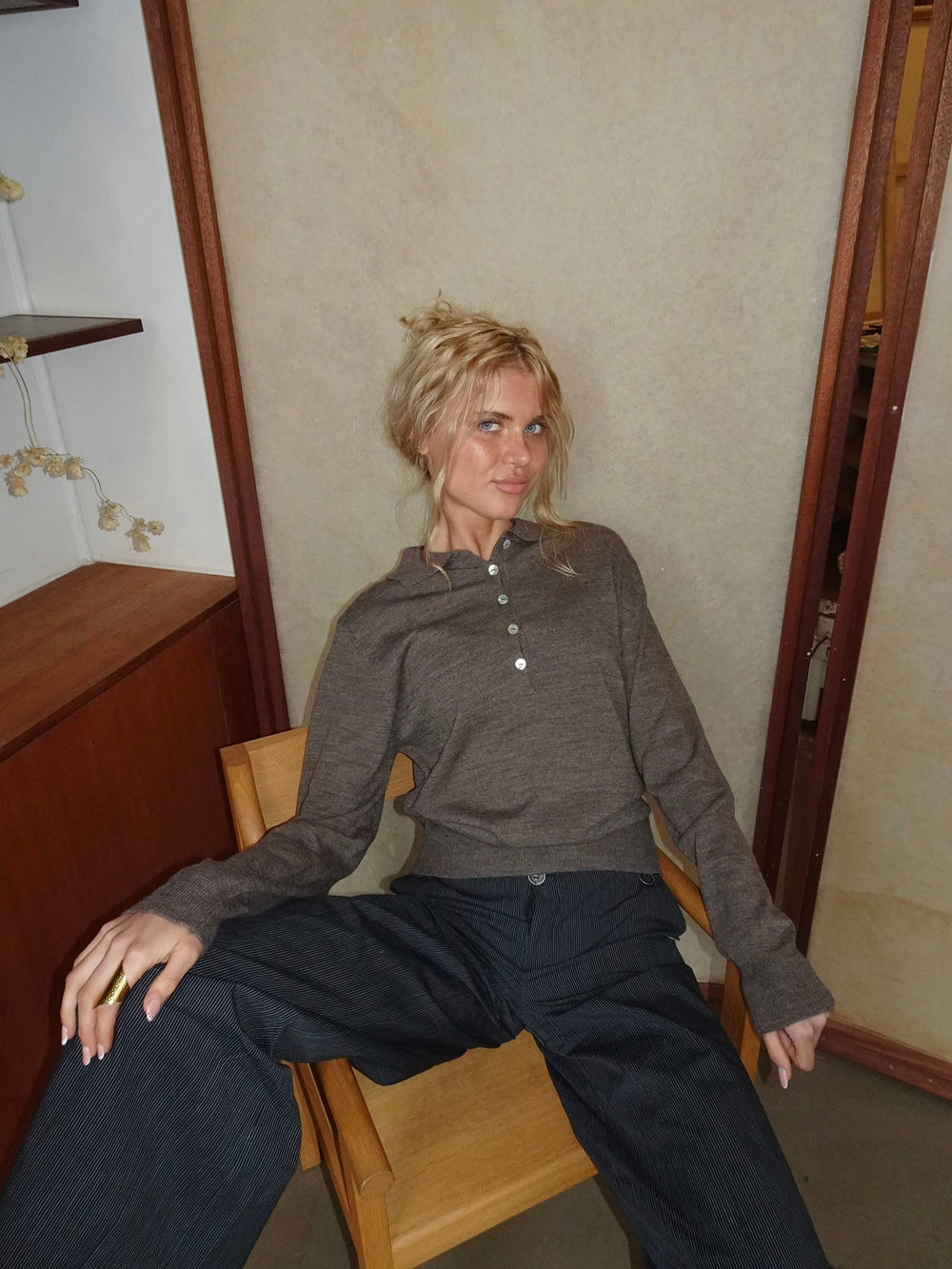 Jajana polo knit - Brown