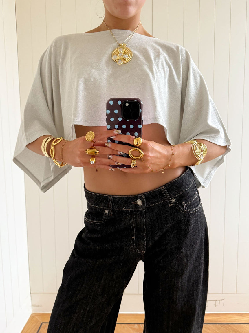 Scandivv poncho with glitter – Silver