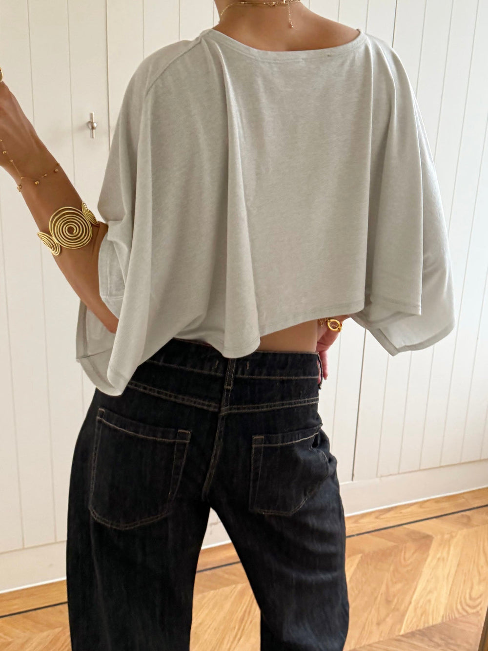 Scandivv poncho with glitter – Silver