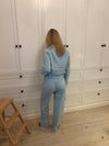 Carol pyjamas set with lace - Light Blue