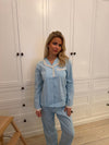 Carol pyjamas set with lace - Light Blue
