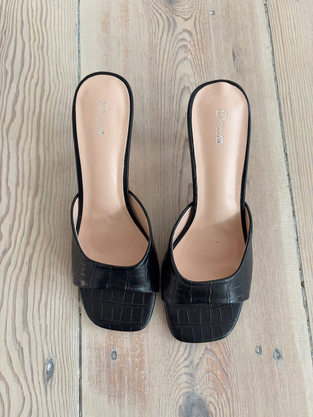 Christie heels - Black snake skin