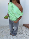 Lavina satin top - Green