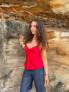 Melivia satin top – Red