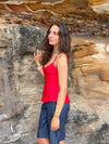 Melivia satin top – Red