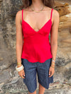 Melivia satin top – Red