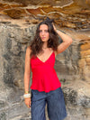 Melivia satin top – Red