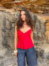 Melivia satin top – Red