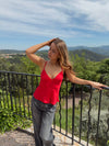 Melivia satin top – Red