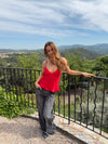 Melivia satin top – Red