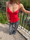 Melivia satin top – Red