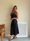 Minnie satin dress - Black