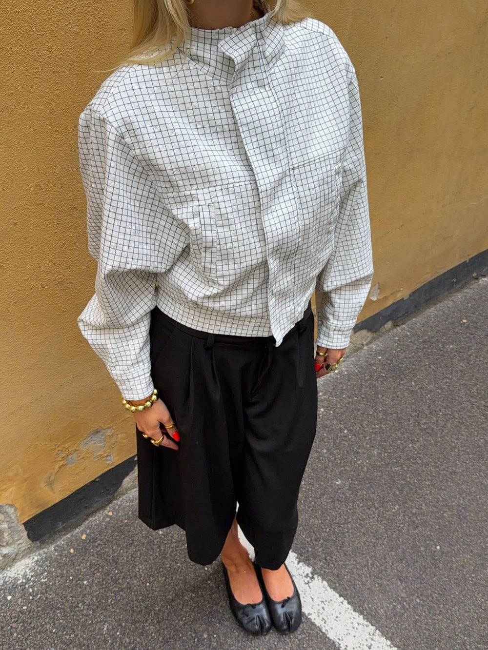 Scandivv jacket with checkers - White