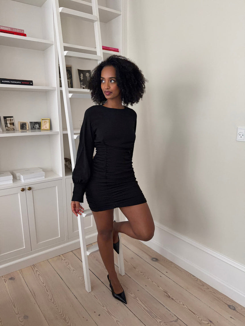 Anna Olympia scrunch dress - Black