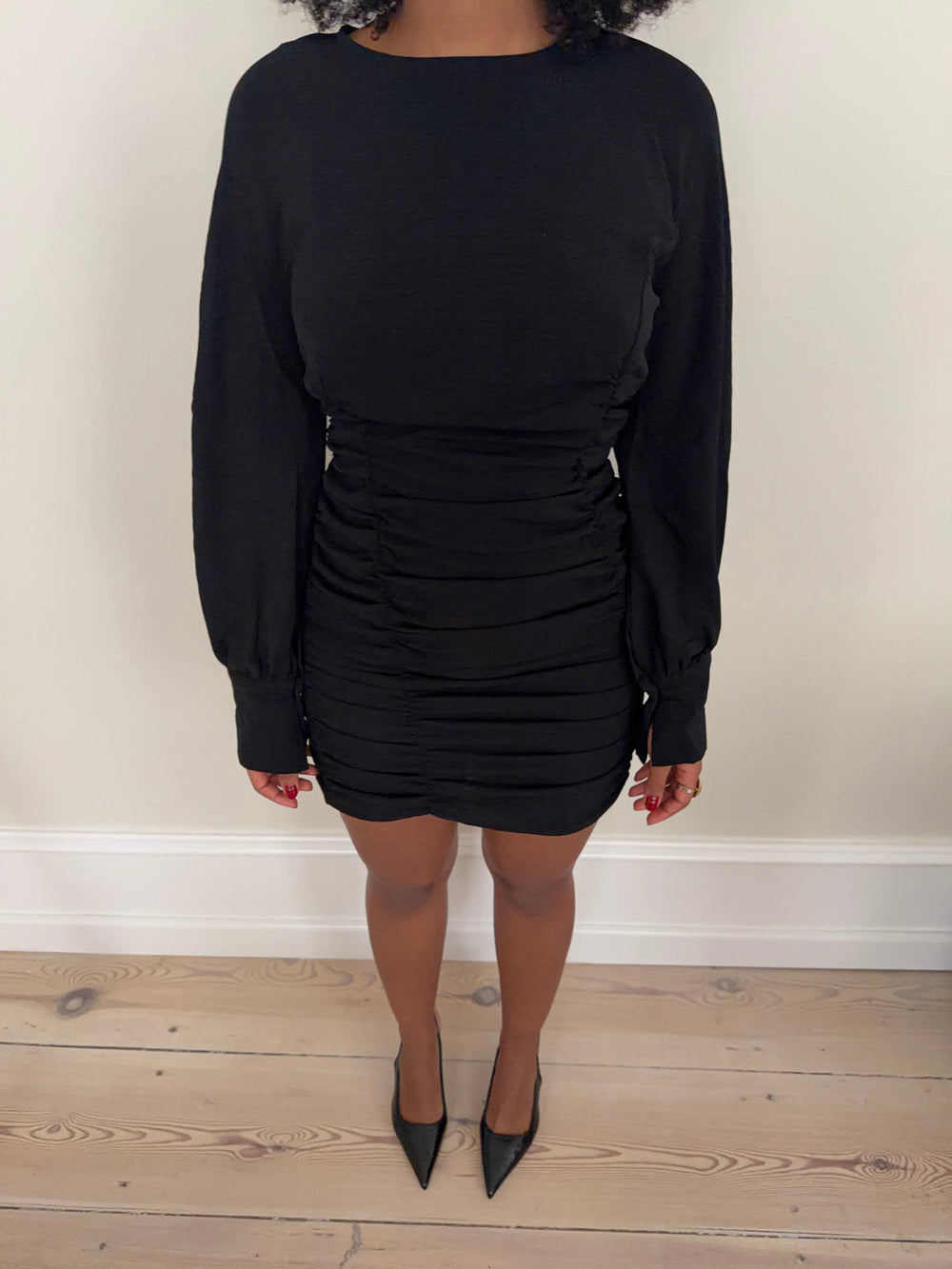 Anna Olympia scrunch dress - Black