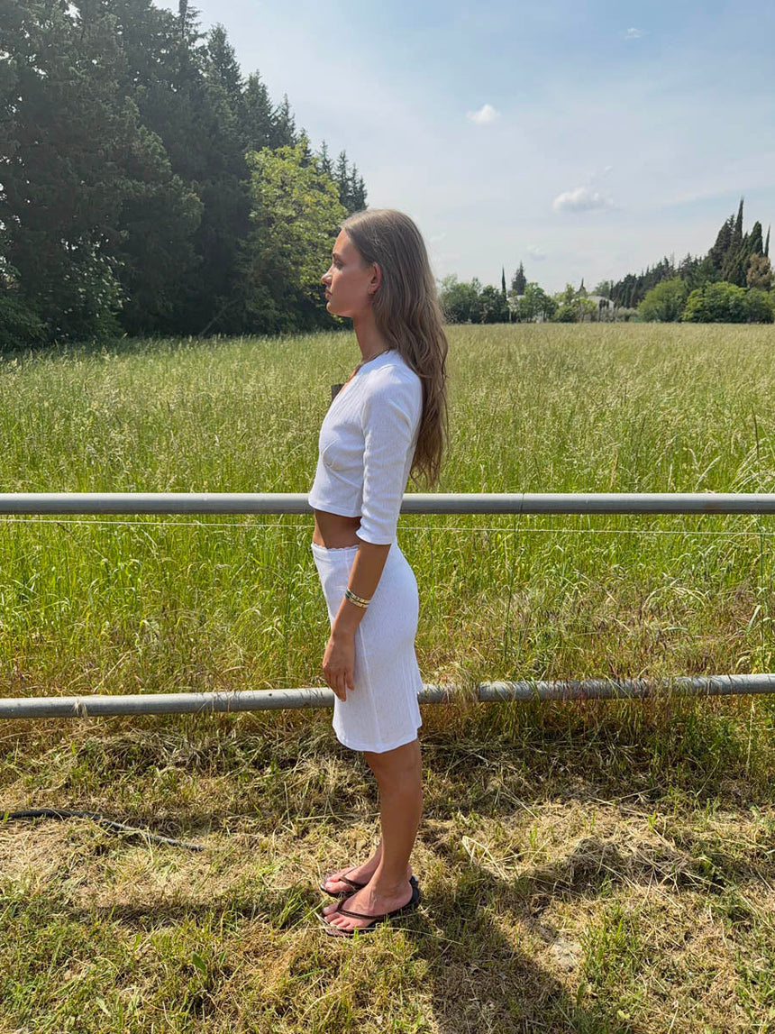 Shay pointelle skirt - White