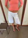 Peppa shorts with embroidery - White