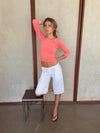 Peppa shorts with embroidery - White