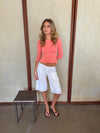 Peppa shorts with embroidery - White
