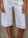 Peppa shorts with embroidery - White