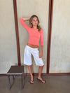 Peppa shorts with embroidery - White