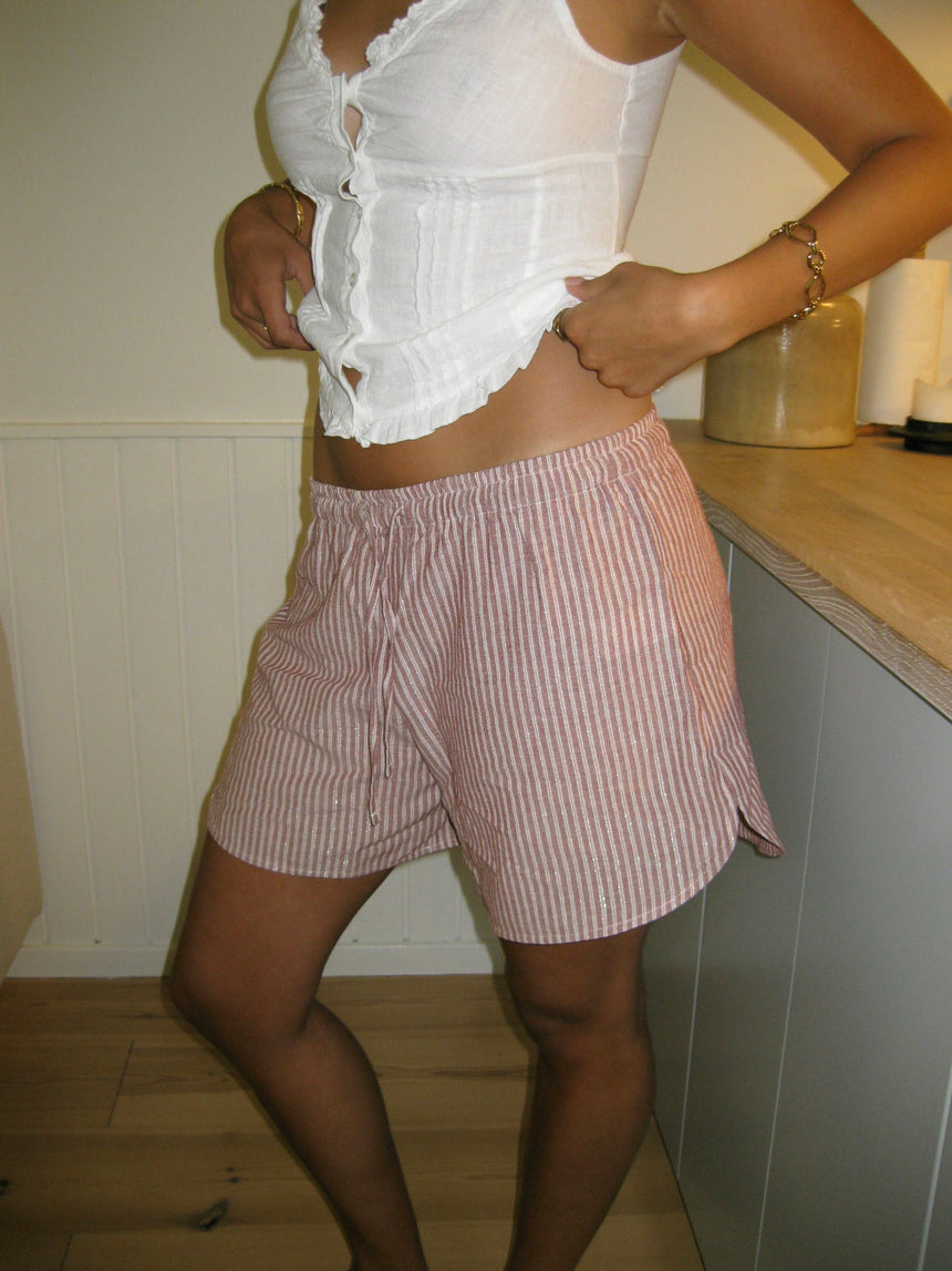 Clariana shorts with stripes - Red/white