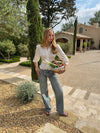Smilly tailored shirt with embroidery – White