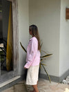 Kendall button shirt with stripes - Pink/white