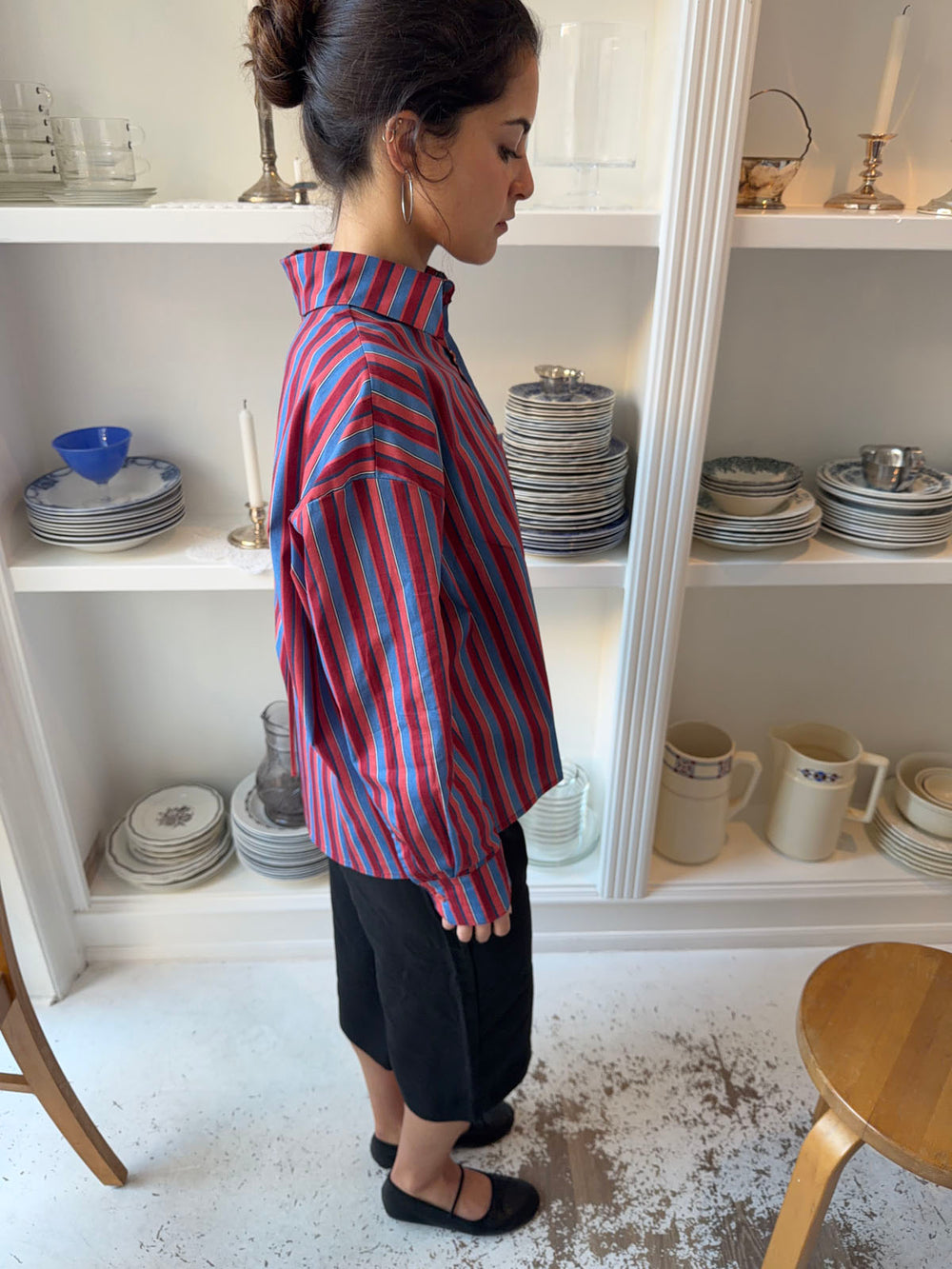 Kendall button shirt with stripes - Pink/blue