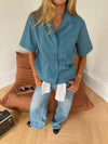 Rejna shirt with checkers - Blue/white