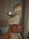 Janice woven shoulderbag - Brown