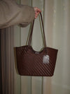 Janice woven shoulderbag - Brown