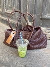 Milu shoulder bag in woven - Brown