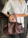 Milu shoulder bag in woven - Brown