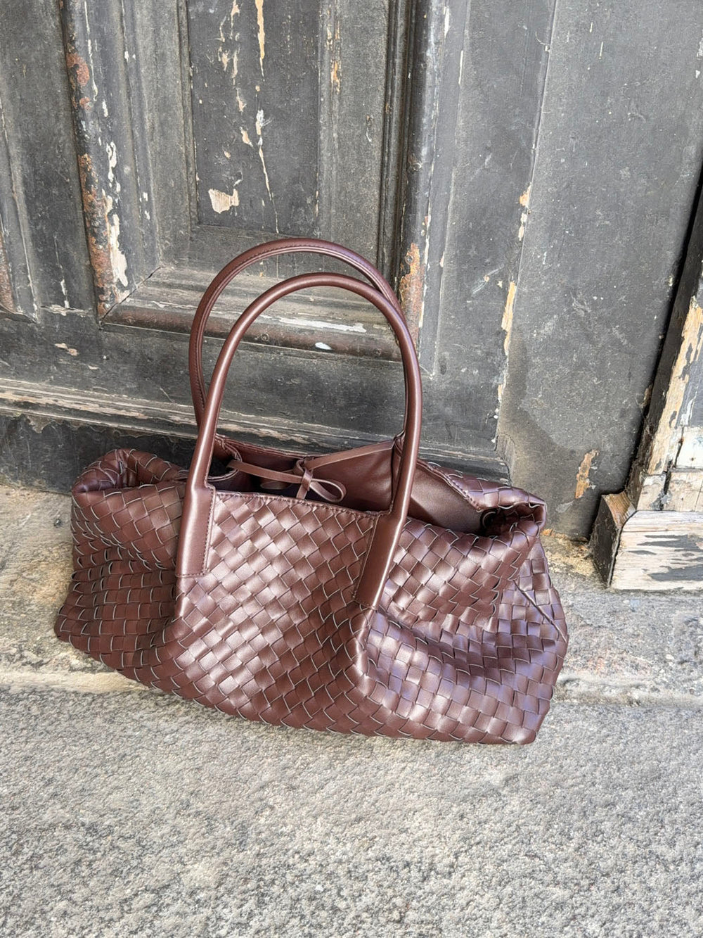 Milu shoulder bag in woven - Brown