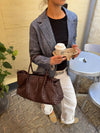 Milu shoulder bag in woven - Brown