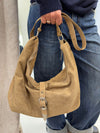 Kyle shoulderbag in suede leather - Brown
