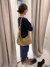Kyle shoulderbag in suede leather - Brown