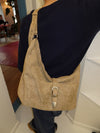 Kyle shoulderbag in suede leather - Brown