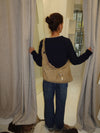 Kyle shoulderbag in suede leather - Brown
