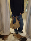 Kyle shoulderbag in suede leather - Brown