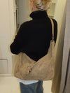 Kyle shoulderbag in suede leather - Brown