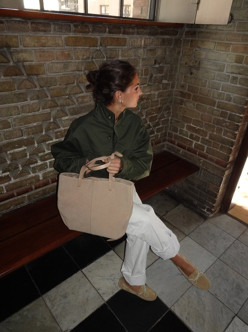 Bergen suede shoulder bag - Beige