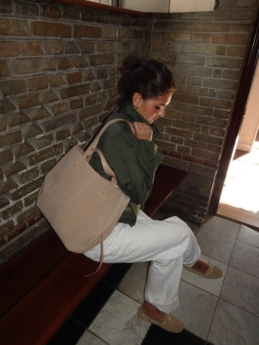 Bergen suede shoulder bag - Beige