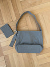 Samuel shoulder bag with checkers - Light grey
