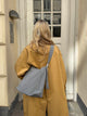 Samuel shoulder bag with checkers - Light grey